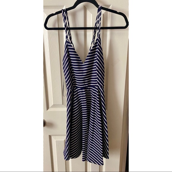 Navy blue stripe dress - Picture 1 of 2